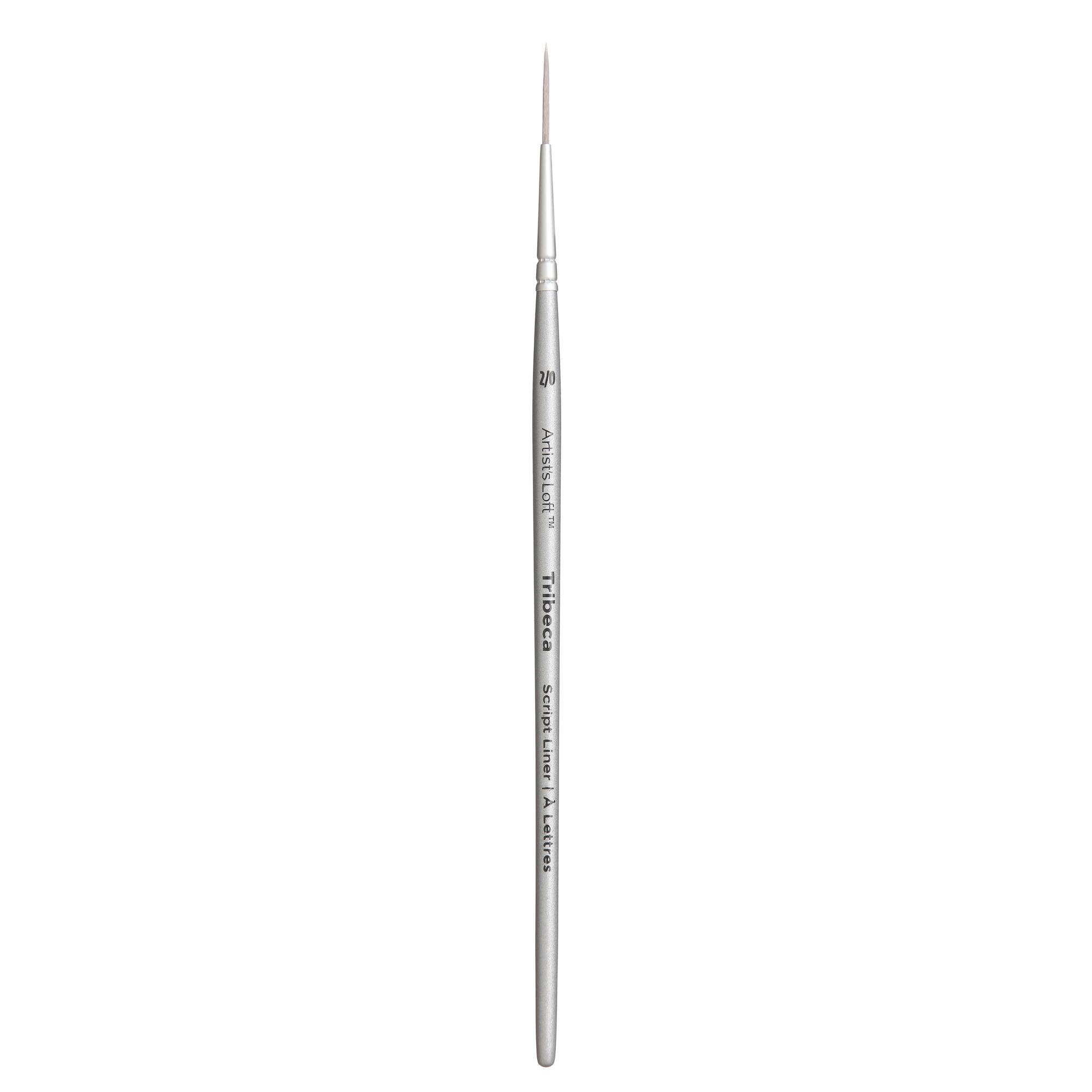 Tribeca Synthetic Taklon Short Handle Script Liner Brush by Artist's Loft™, Size 2/0